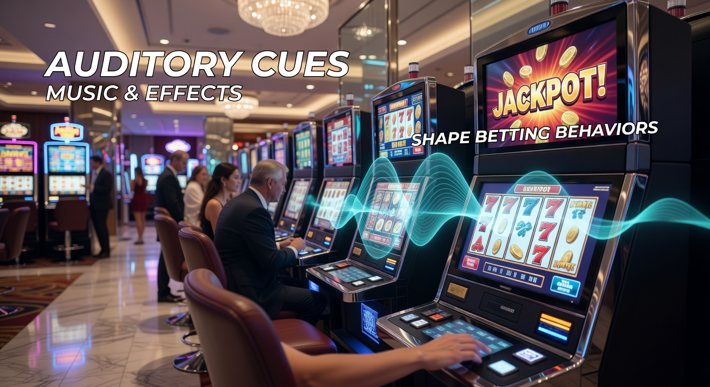 Casino floor with ambient lighting and visible speakers positioned near gaming tables, illustrating integrated sound design elements