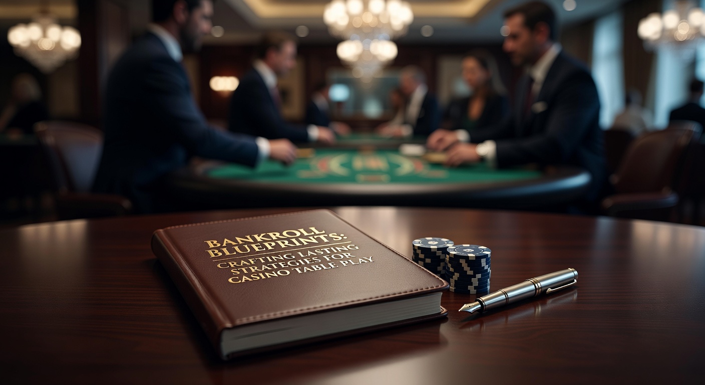 A stack of casino chips organized meticulously on a green felt table, symbolizing structured bankroll management during blackjack play