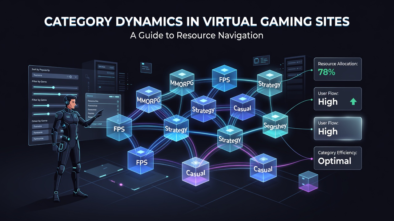 Detailed view of resource navigation tools including filters, tags, and category trees on a virtual gaming site