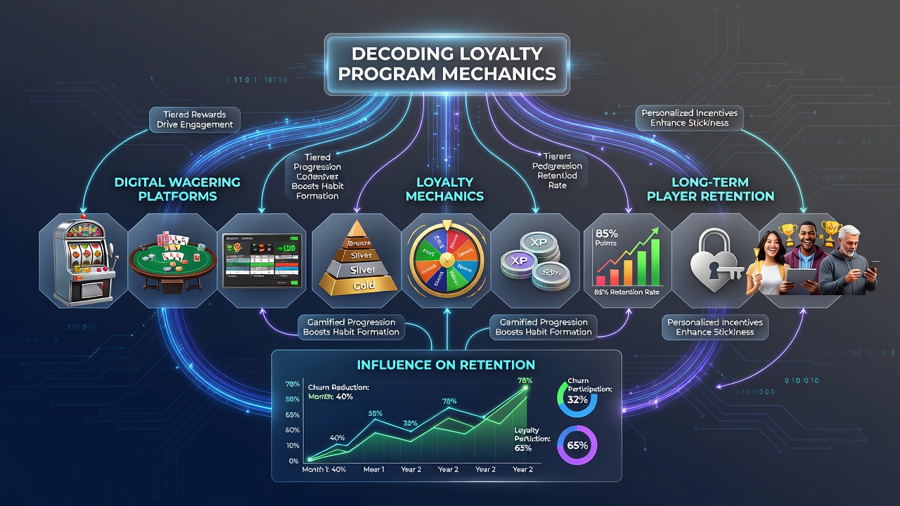 Loyalty program dashboard showing tier progression and point accumulation on a digital wagering interface