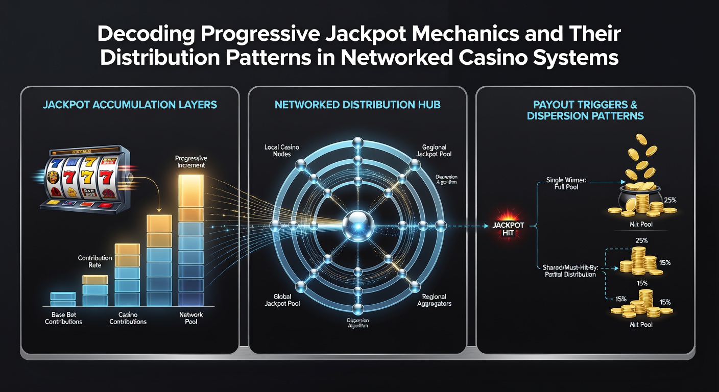 Illustration of jackpot distribution patterns across different casino locations in a wide-area network