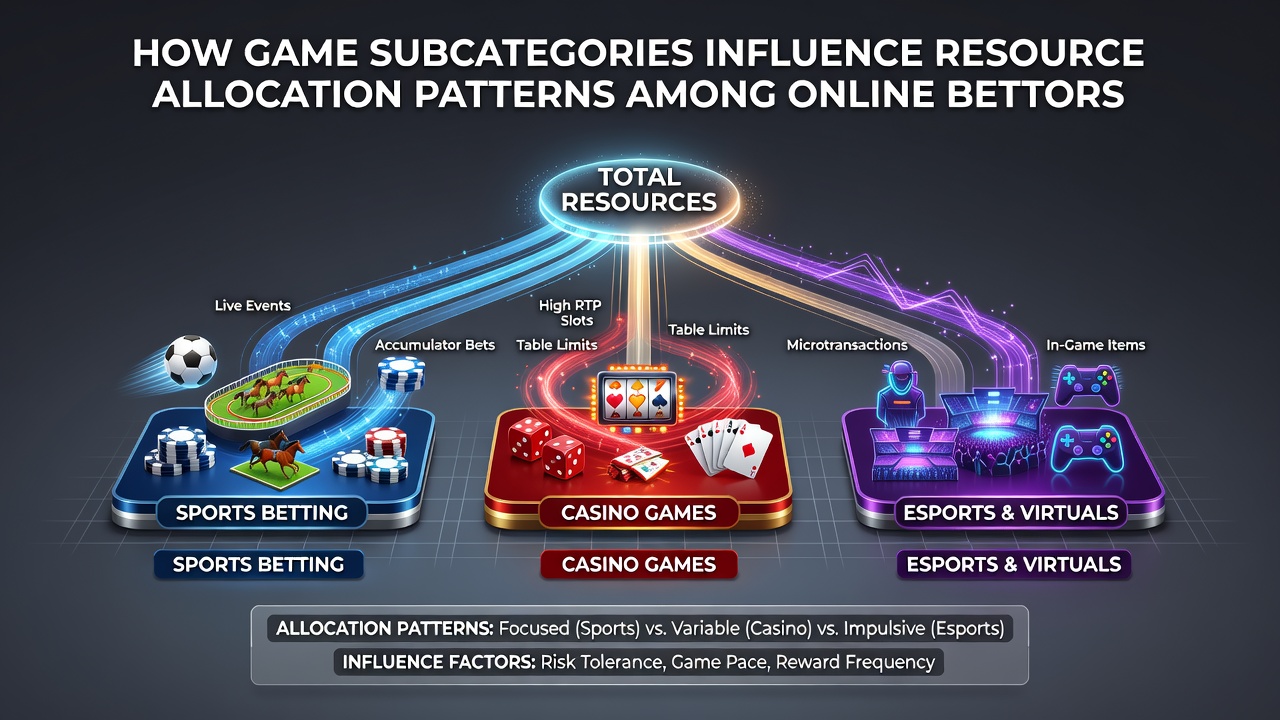 Visual breakdown of online game subcategories and how they guide bettor spending decisions