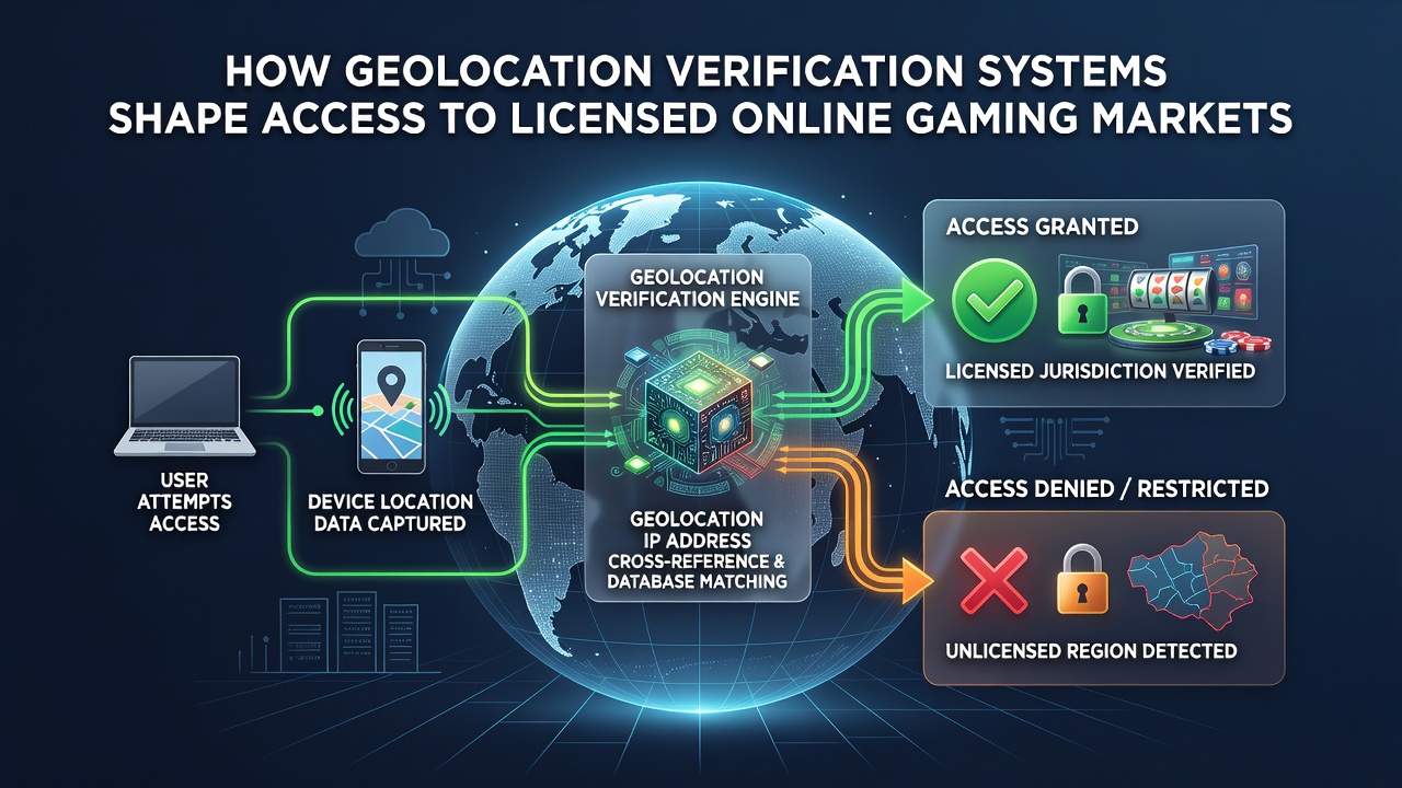 Map overlay displaying licensed gaming jurisdictions and verification zones