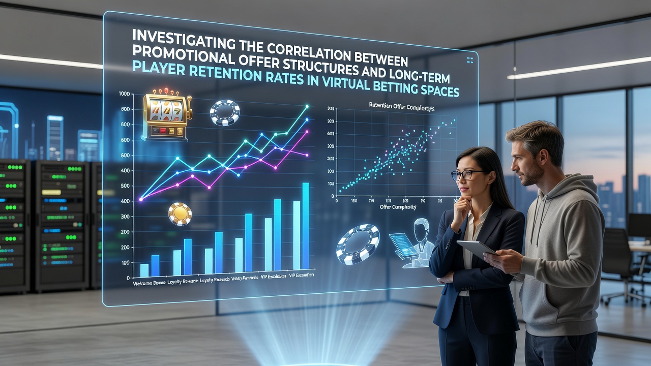 Data visualization showing promotional offer types alongside retention metrics in virtual betting platforms