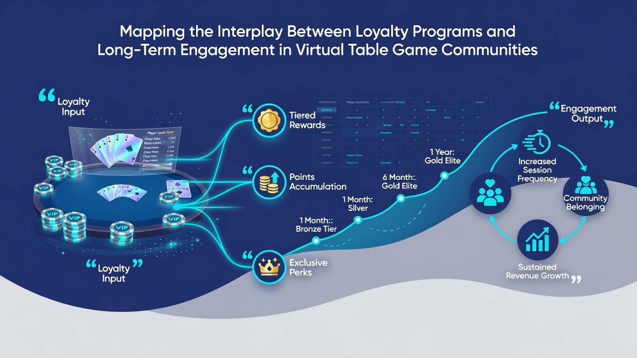 Community dashboard displaying loyalty tier progression and engagement statistics for virtual blackjack and poker players